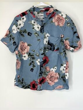 COMO men’s floral button down shirt large